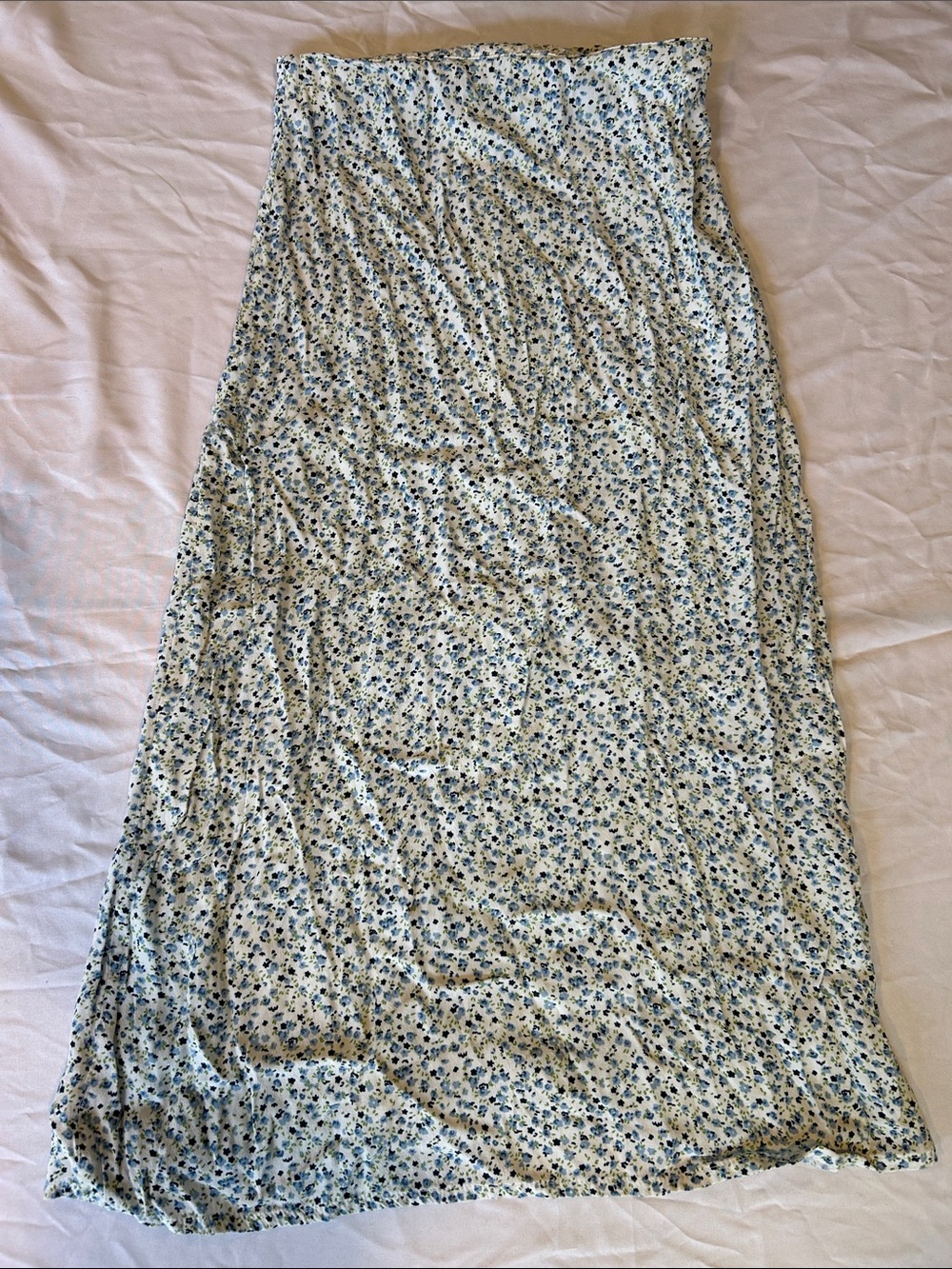 Brandy Melville Maxi Skirt with Blue Floral Print